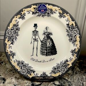 Royal Stafford Black & White Skeleton “Till Death Do Us Part” Plates